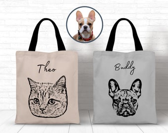 Custom Pet Bag Using Pet Photo + Name Custom Dog Tote Bag Personalized Dog Bag Personalized Dog Travel Bag Custom Cat Tote Bag Dog Bag