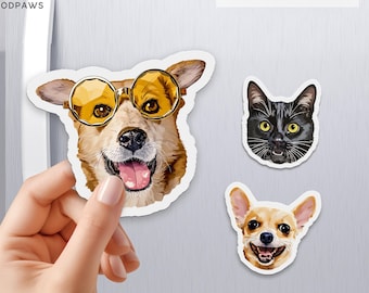 Custom Dog Magnet Using Your Pet Photo Custom Cat Magnet Personalized Pet Magnet Personalized Fridge Magnets Custom Photo Magnets