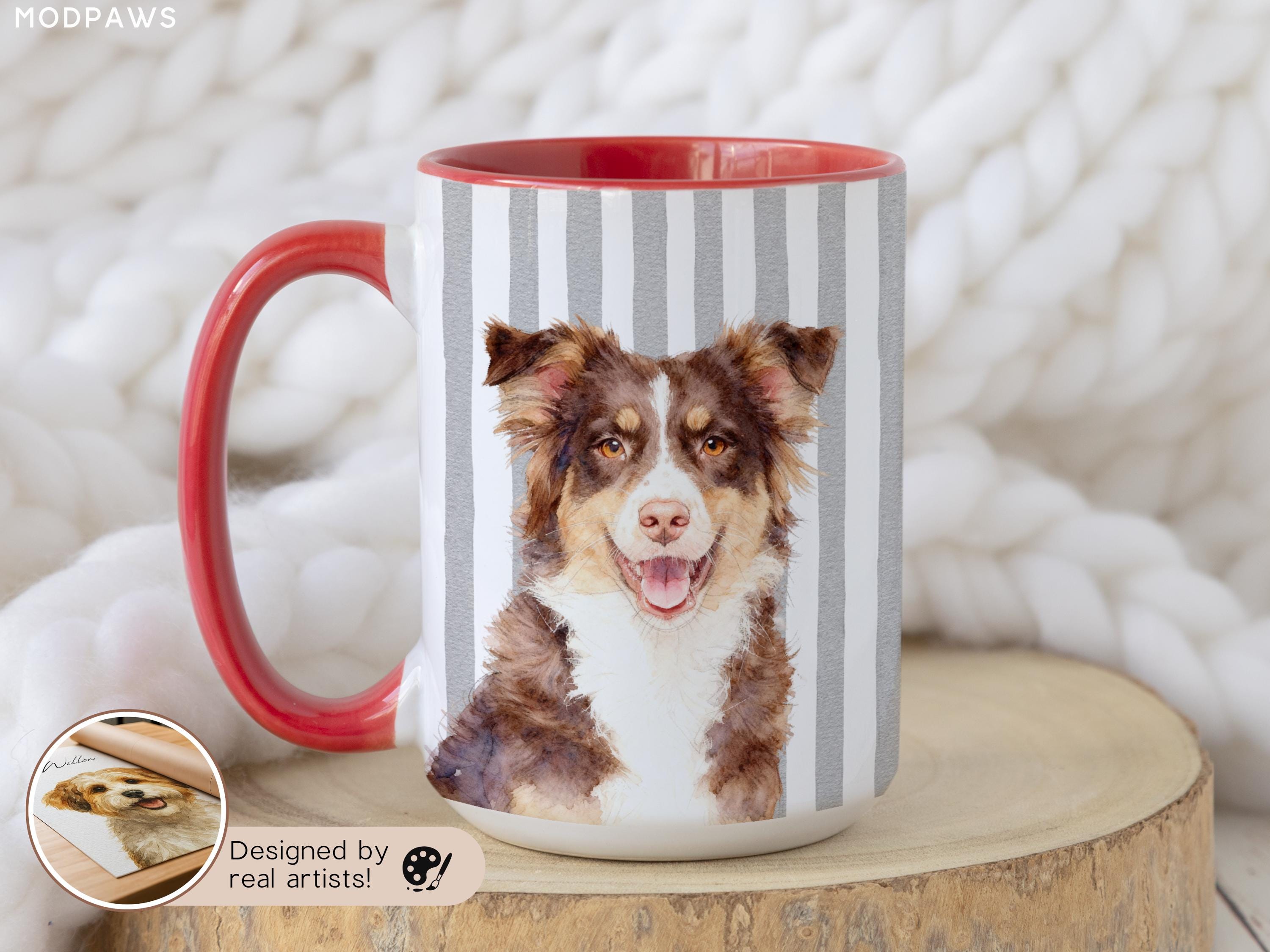 犬のストライプマグカップアート 犬のストライプマグカップアート 犬のストライプマグカップアート