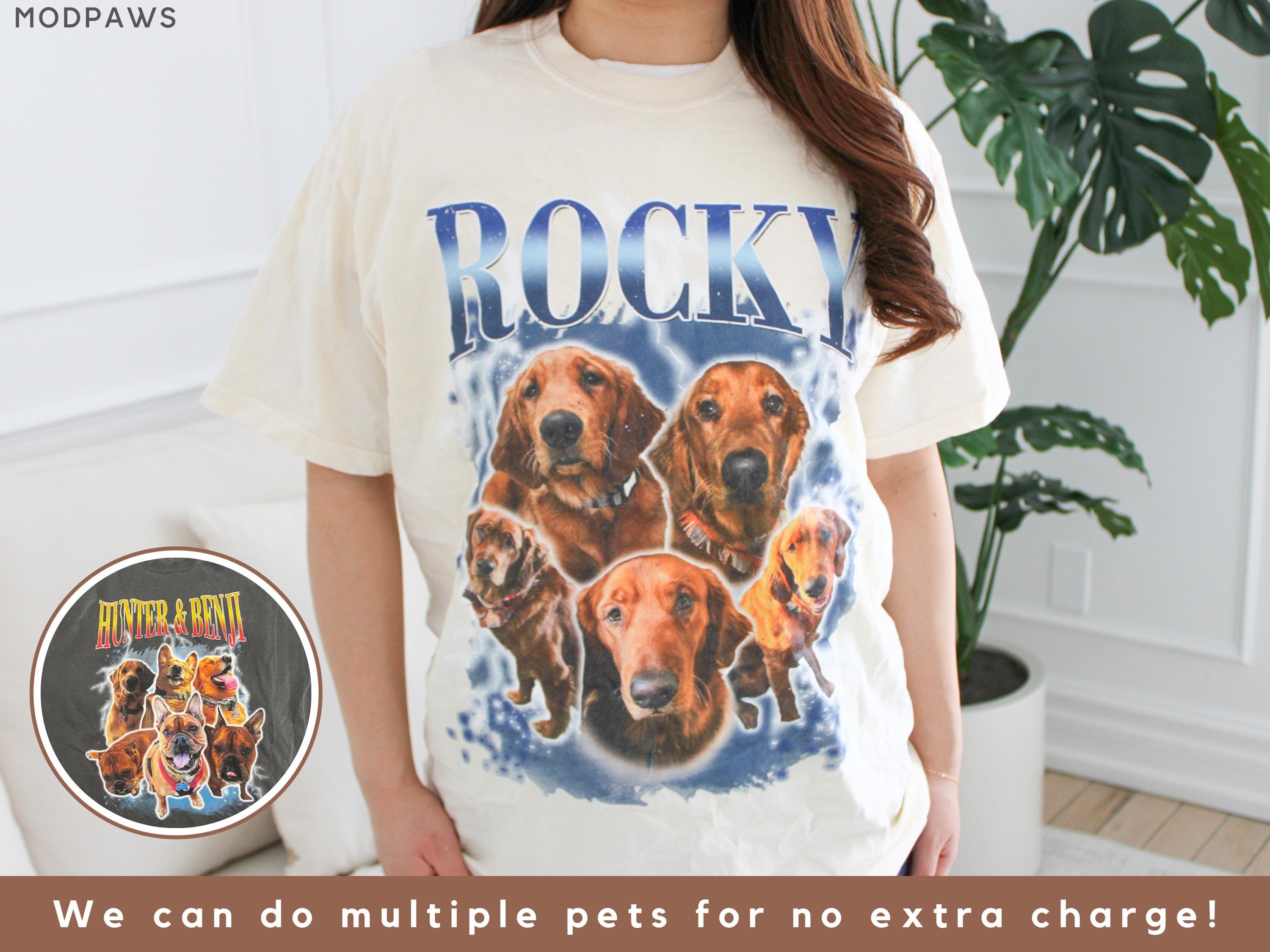 Custom Comfort Colors Vintage Bootleg Pet Shirt Pet Photo + Name 