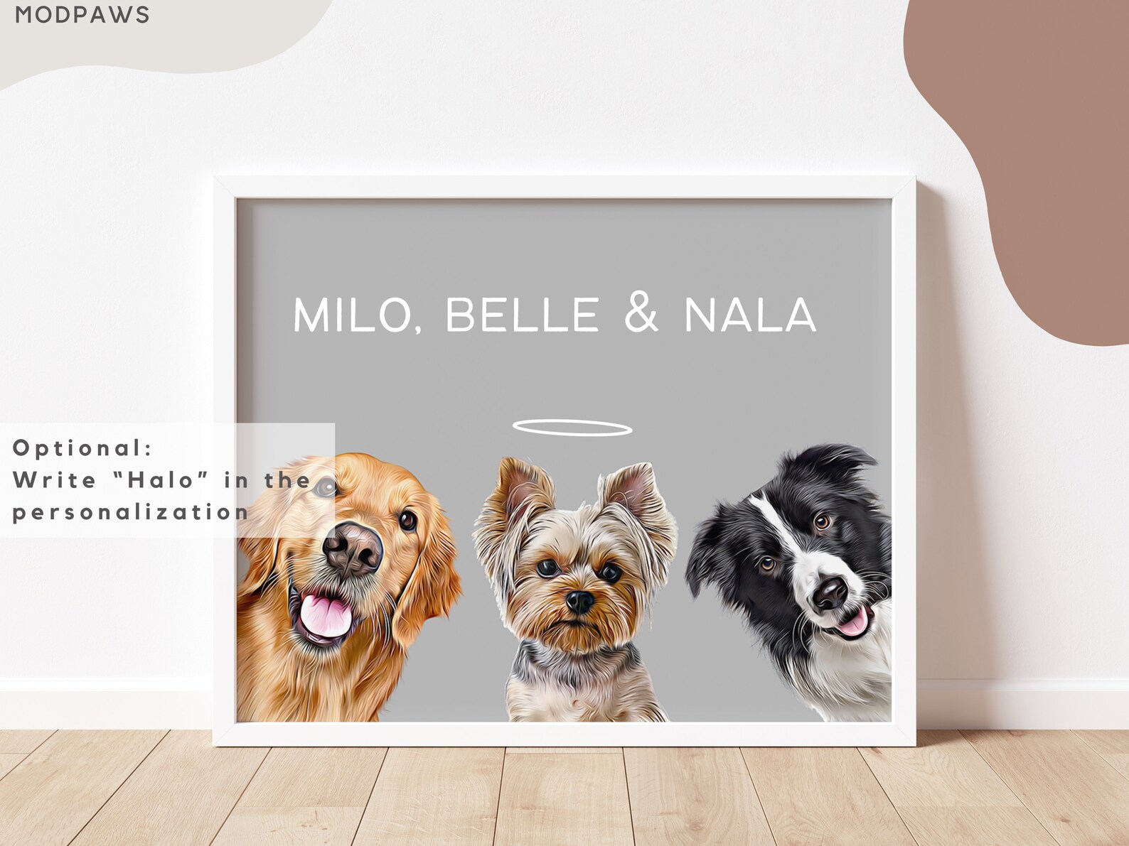 Custom Pet Portraits Using Pet Photo Personalized Digital Dog Portraits ...