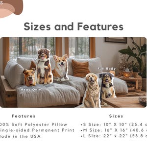 Personalized Pet Pillow Using Pet Photo Custom Shaped Cat Dog Pillow Pet Lover Gift, Dog Pillow, Pet Portrait Pillow, Pet Memorial Gift image 5