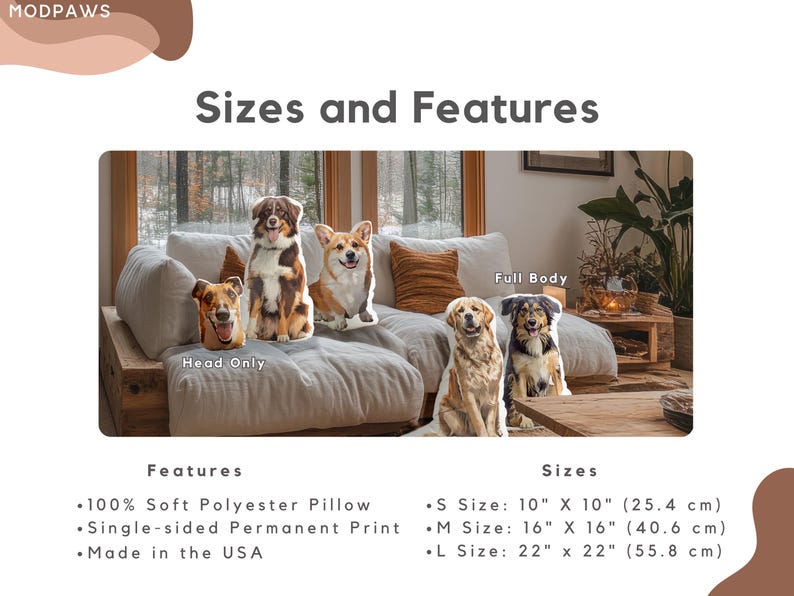 Personalized Pet Pillow Using Pet Photo Custom Shaped Cat Dog Pillow Pet Lover Gift, Dog Pillow, Pet Portrait Pillow, Pet Memorial Gift image 5