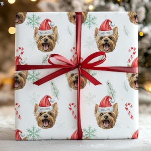 Anpassat omslagspapper för husdjur med husdjursfoto Personligt omslagspapper för hund, julklappsinslagning, presentinslagning för katt, presentinslagning för husdjur, födelsedagsinslagning