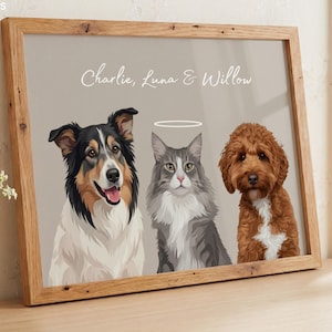 Custom Pet Portraits Using Pet Photo Personalized Digital Dog Portraits ...