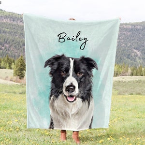 Personalisierte Haustierdecke mit Haustierfoto + Name Personalisierte Hundedecke Personalisierte Hundedecke Katzenbilddecke Haustier Fotodecke Hund Papa Geschenk