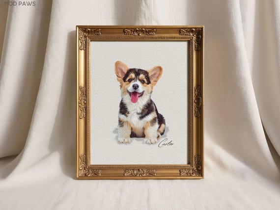 Custom Watercolor Portraits Using Pet Photo Custom Watercolor Dog Portraits Personalized Pet Portrait Custom Cat Art Memorial Pet Portrait
