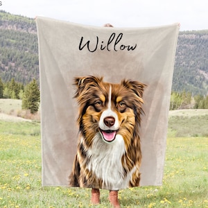 Personalisierte Haustierdecke mit Haustierfoto + Name Personalisierte Hundedecke Personalisierte Hundedecke Katzenbilddecke Haustier Fotodecke Hund Papa Geschenk
