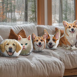Personalized Pet Pillow Using Pet Photo Custom Shaped Cat Dog Pillow Pet Lover Gift, Dog Pillow, Pet Portrait Pillow, Pet Memorial Gift image 4