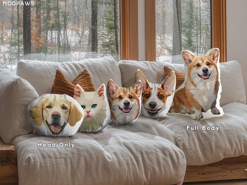 Personalized Pet Pillow Using Pet Photo Custom Shaped Cat Dog Pillow Pet Lover Gift, Dog Pillow, Pet Portrait Pillow, Pet Memorial Gift image 4