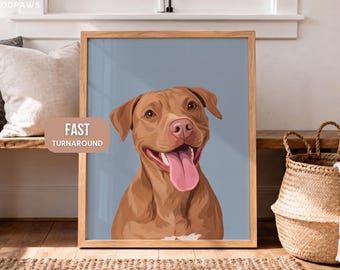 Custom Dog Drawing Digital Cat Photo Print Personalized Animal Memorial Canvas Wall Decor Poster Gift