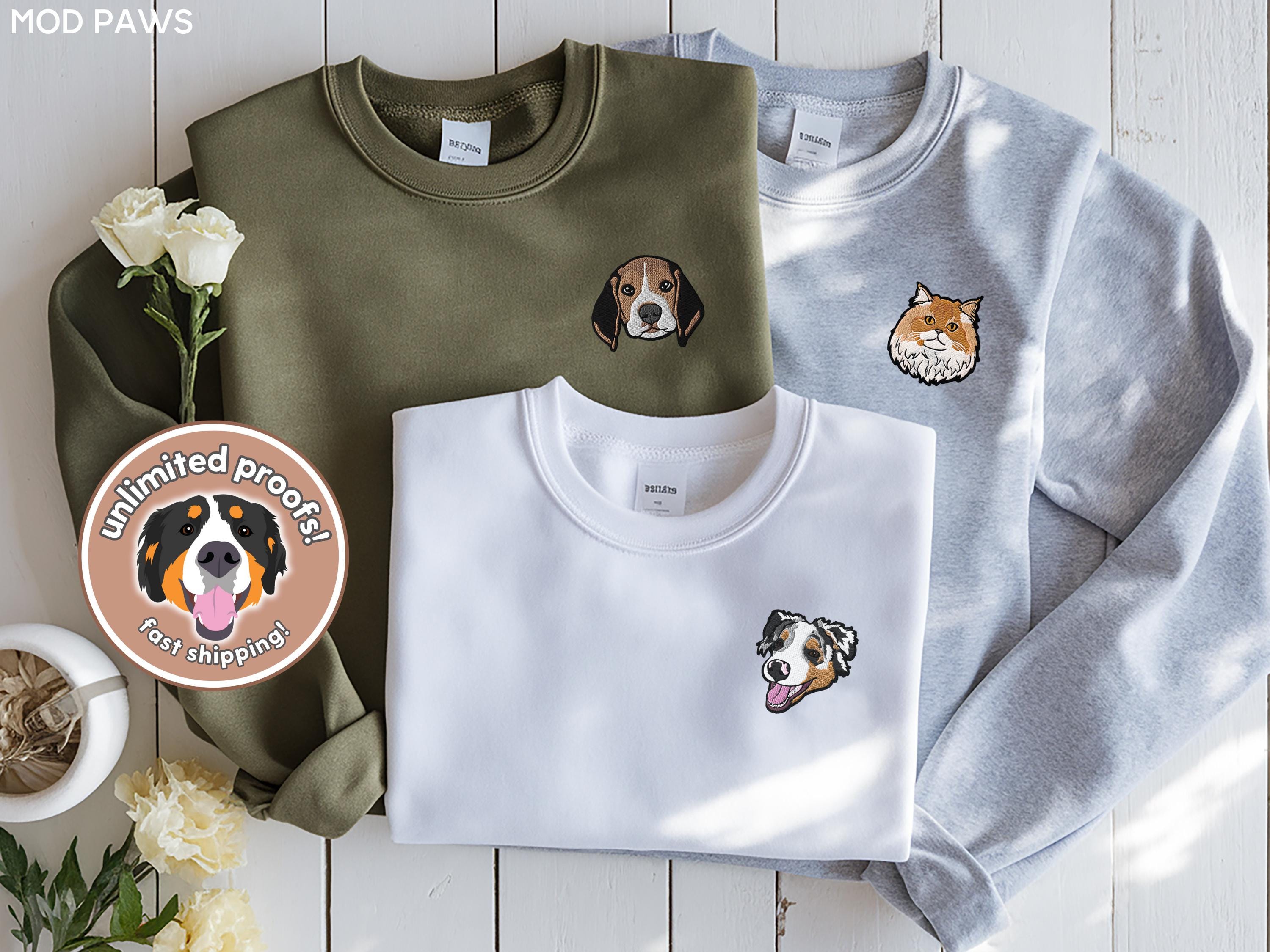 Embroidered Custom Cat Sweatshirt - Etsy