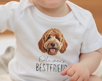 Custom Pet Photo Baby Bodysuit Personalized Infant Bodysuit with Dog Cat Portrait Newborn Baby Gift Clothing Clothes Unique Pet Lover Gift