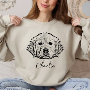 Custom Pet Sweater Using Pet Photo + Name Custom Dog Portrait Sweater Personalized Dog Pullover Dog Sweatshirt Dog Mom Gift Custom Cat Shirt