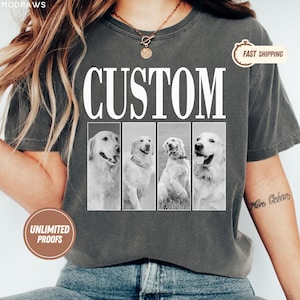 Custom Comfort Colors Vintage Bootleg Dog Shirt Pet Photo + Name Custom Dog Portrait Personalized Shirt Custom T Shirts Cat Shirt 90&#39;s Tee