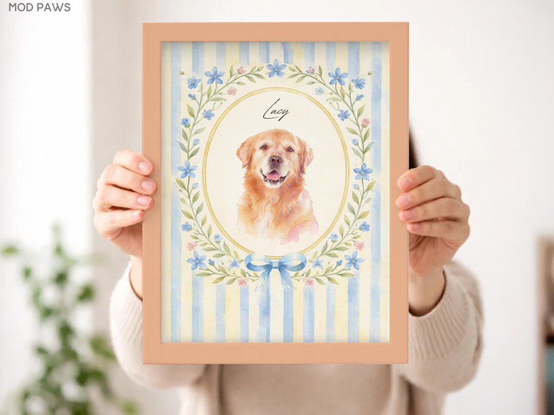 Custom Watercolor Pet Portrait From Photo Personalized Digital Dog ...
