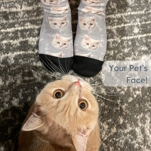 Calcetines personalizados con fotos de mascotas Calcetines personalizados para mascotas Calcetines personalizados para perros Calcetines personalizados para gatos Regalos del Día del Padre Regalo de papá gato Regalos de papá para perros Calcetines con cara de perro imagen 2