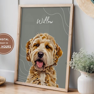 Custom Pet Portraits Using Pet Photo Personalized Digital Dog Portraits Cat Portraits Custom Dog Portraits Custom Pet Art Pet Drawing Poster