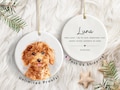 Personalized Pet Watercolor Ornament Using Pet's Photo + Name - Custom Ornament Christmas Dog Ornament Personalized Dog Ornament Custom Dog