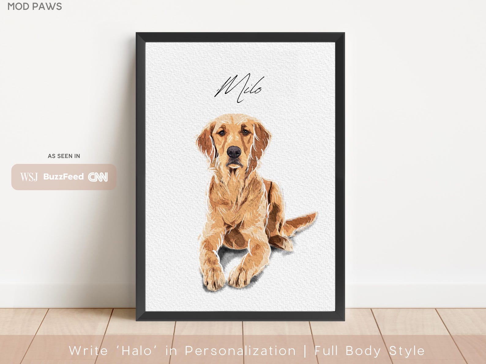 Custom Pet Portrait From Photo Custom Watercolor Dog Portraits ...