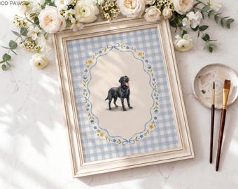 Custom Floral Sketch Pet Painting Personalized Watercolor Dog Portrait Unique Cat Memorial Keepsake