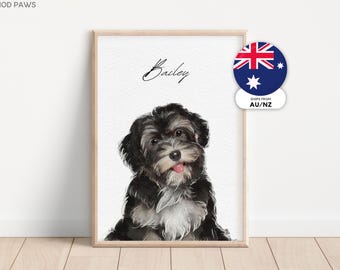 Personalized Watercolor Pet Portrait from Photo – Custom Dog or Cat Painting, Digital Pet Art, Memorial Gift Handcrafted Keepsake Decoration