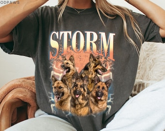 Custom Comfort Colors Vintage Pet TShirt Pet Photo + Name Custom Dog Shirt Personalized Shirt Custom T Shirts for Humans Cat Shirt 90's Tee