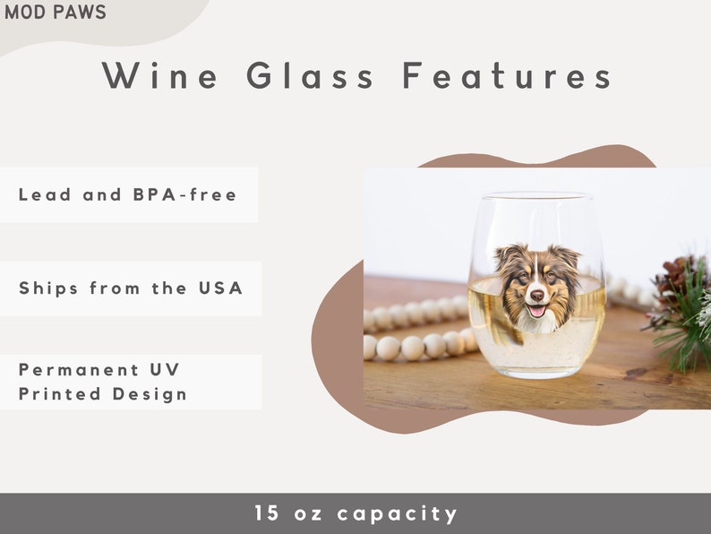 Custom Wine Glasses Using Pet Photo Name Custom Cat Red Wine Glasses Personalized Dog Wine Stemless Glass Custom Pet White Wine Glass image 5
