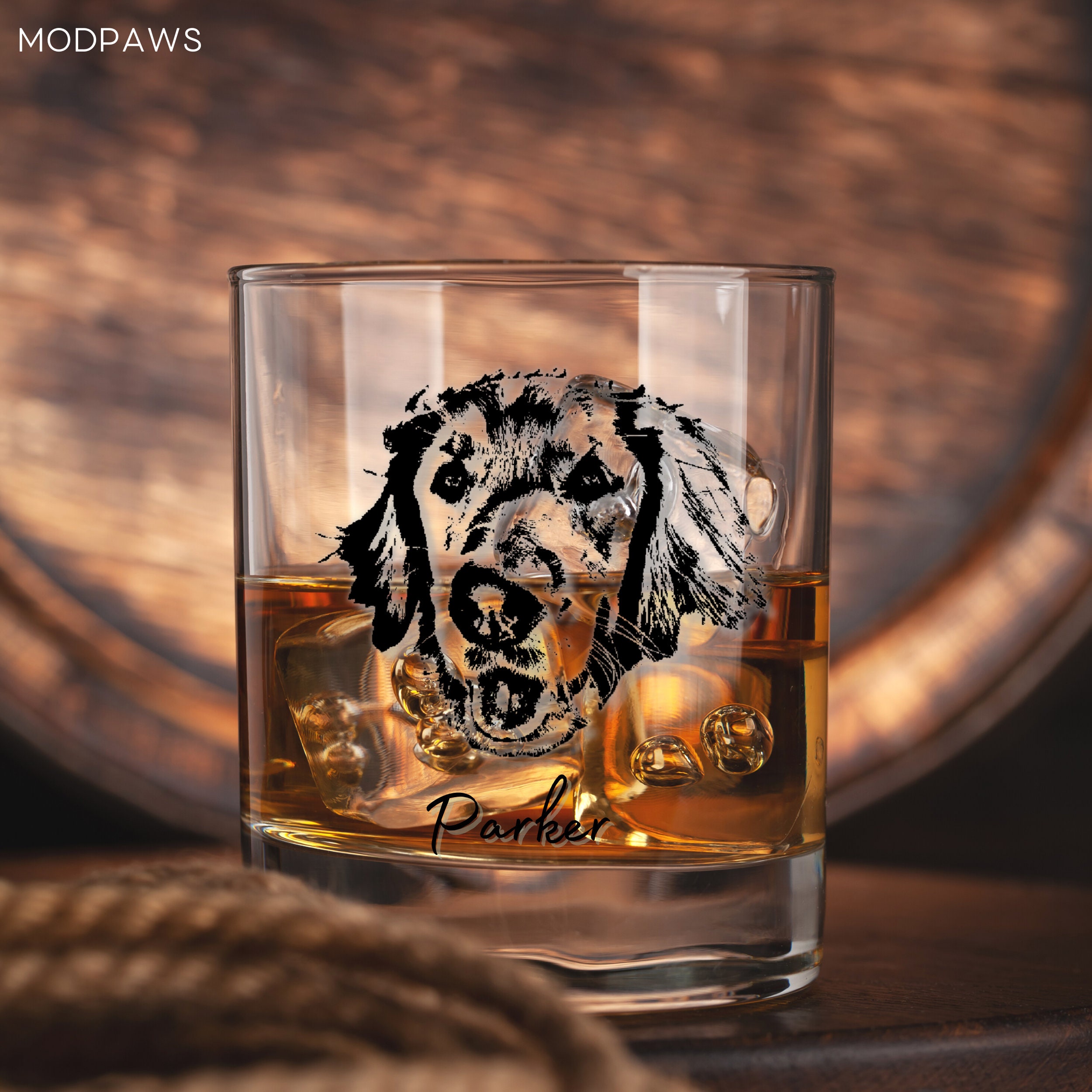 Whiskey Glasses Personalized with Last Name - Design: FM7