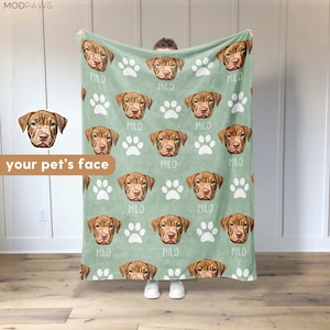 Custom Pet Blanket Using Pet Photo + Name Custom Dog Blanket Personalized Dog Blankets Cat Picture Blanket Pet Photo Blanket Dog Dad Gift