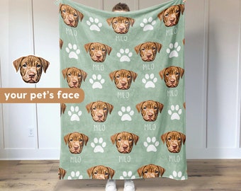 Aangepaste huisdierdeken met huisdierfoto + naam Aangepaste hondendeken Gepersonaliseerde hondendekens Kat fotodeken Huisdier fotodeken Hond vader cadeau