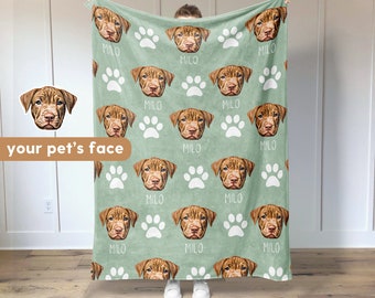 Custom Pet Blanket Using Pet Photo + Name Custom Dog Blanket Personalized Dog Blankets Cat Picture Blanket Pet Photo Blanket Dog Dad Gift