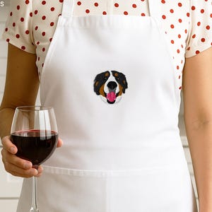 Custom EMBROIDERED Pet Apron Using Pet Photo + Name Custom Embroidery Dog Apron Personalized Cat Kitchen Apron Custom Dog Chef Apron