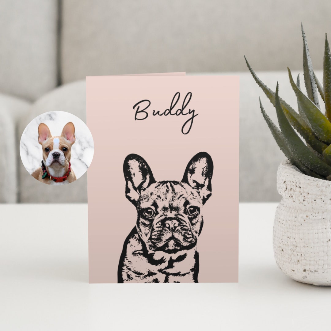Custom Greeting Card With Pet Portrait Personalized Dog Greeting Card ...