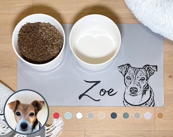 Personalized Dog Mats Using Pet Photo + Name Personalized Dog Food Mat Personalized Dog Placemat Custom Dog Bowl Mat Personalized Pet Mat