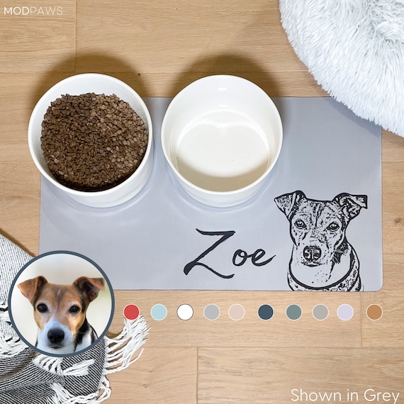 Personalized Dog Mats Using Pet Photo Name Personalized Dog Food Mat  Personalized Dog Placemat Custom Dog Bowl Mat Personalized Pet Mat 