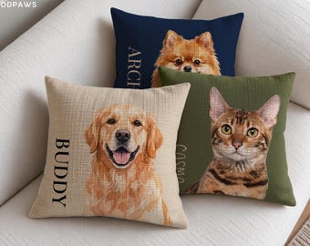 Individuell gewebtes Kissen mit Haustierporträt, personalisiertes Hunde- oder Katzenbild, Wohnaccessoire, Erinnerungsstück
