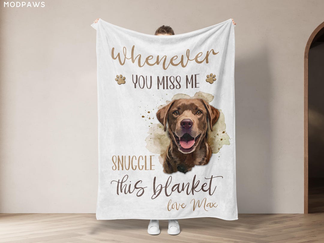 Custom Pet Picture Throw Blanket With Name Personalized Photo Keepsake ...