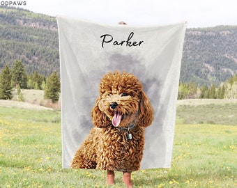 Custom Pet Blanket Using Pet Photo + Name Custom Dog Blanket Personalized Dog Blankets Cat Picture Blanket Pet Photo Blanket Dog Dad Gift