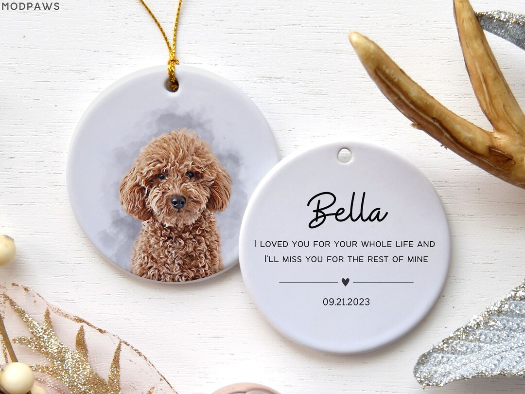 Personalized Pet Watercolor Ornament Using Pet's Photo + Name - Custom ...