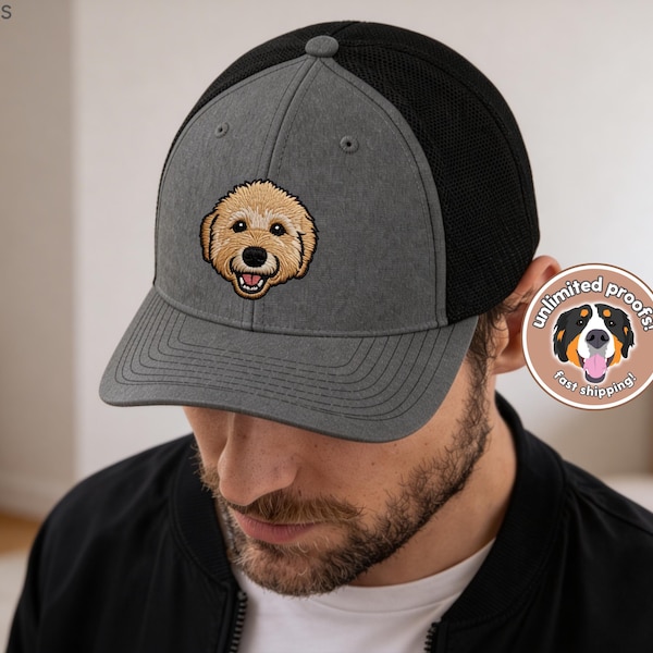 Custom Embroidered Pet Photo Dad Hat – Personalized Dog and Cat Baseball Cap - Custom Pet Snapback Hat