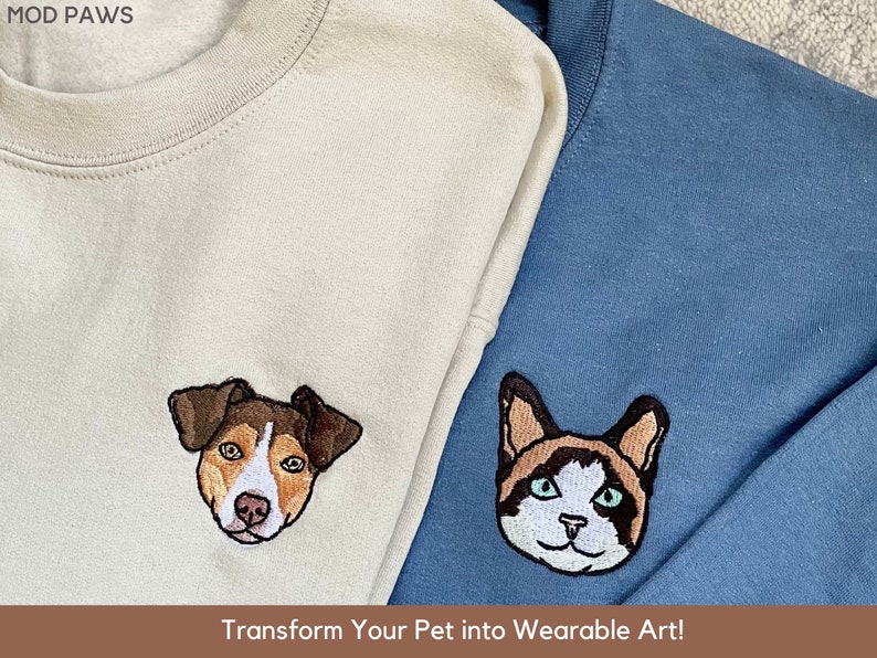Custom EMBROIDERED Pet Shirt Pet Photo Name Custom Dog Shirt Personalized Dog Shirt Custom Dog T Shirts Custom Cat Shirt T-Shirts image 7