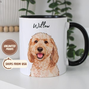 ペットの写真と名前を使ったカスタムペットマグ、カスタム犬マグ、犬用コーヒーカップ、パーソナライズされたペットマグ、犬マママグ、パーソナライズされた猫パパマグ、新しい犬用マグ