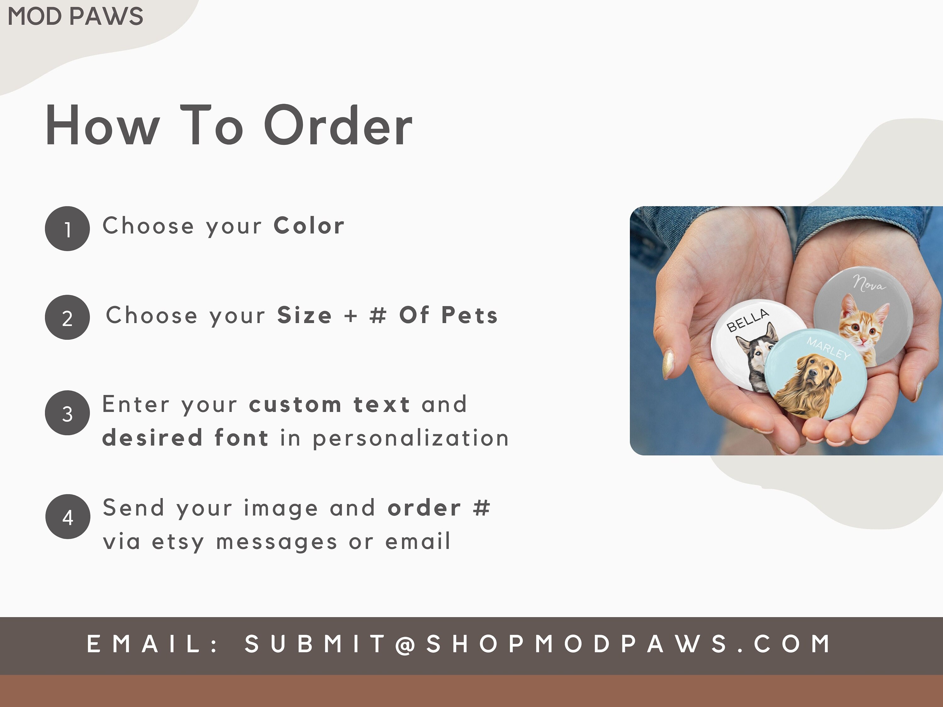 Custom Pin Using Pet Photo + Name Custom Dog Name Personalized Cat Pin ...