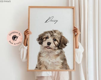 Custom Pet Watercolor Oil Painting Portraits Using Pet Photo Personalized Dog Painting Cat Portraits Memorial Gifts Custom Pet Memorial Art