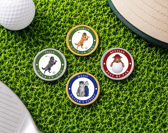 Personalized Dog Cat Photo Golf Ball Marker Engraved Stainless Steel Custom Clubs Art Gift
