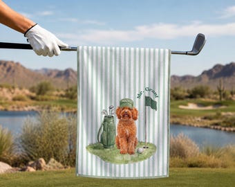 Custom Stripe Pet Golf Towel Personalized Dog Photo Towels Unique Cat Lover Birthday Gift