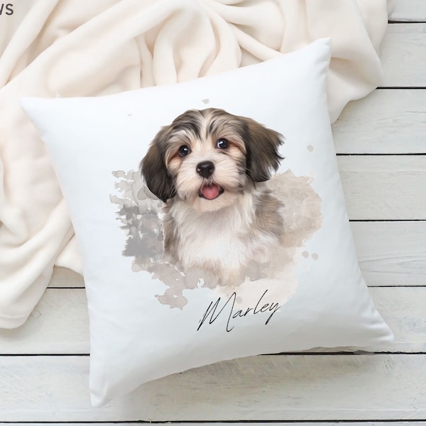 Custom Watercolor Pet Pillow Using Pet Photo + Name Custom Cat Dog Pillow Personalized Cat Pillows Cases Picture Pillow Pet Picture Pillow