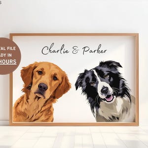 Custom Pet Portraits Using Pet Photo Personalized Digital Dog Portraits Cat Portraits Custom Dog Portraits Custom Pet Art Pet Drawing