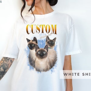 Custom Vintage Pet Shirt Pet Photo Name Custom Dog Shirt Personalized Dog Shirt Custom Dog T Shirts for Humans Custom Cat Shirt 90's Tee zdjęcie 4